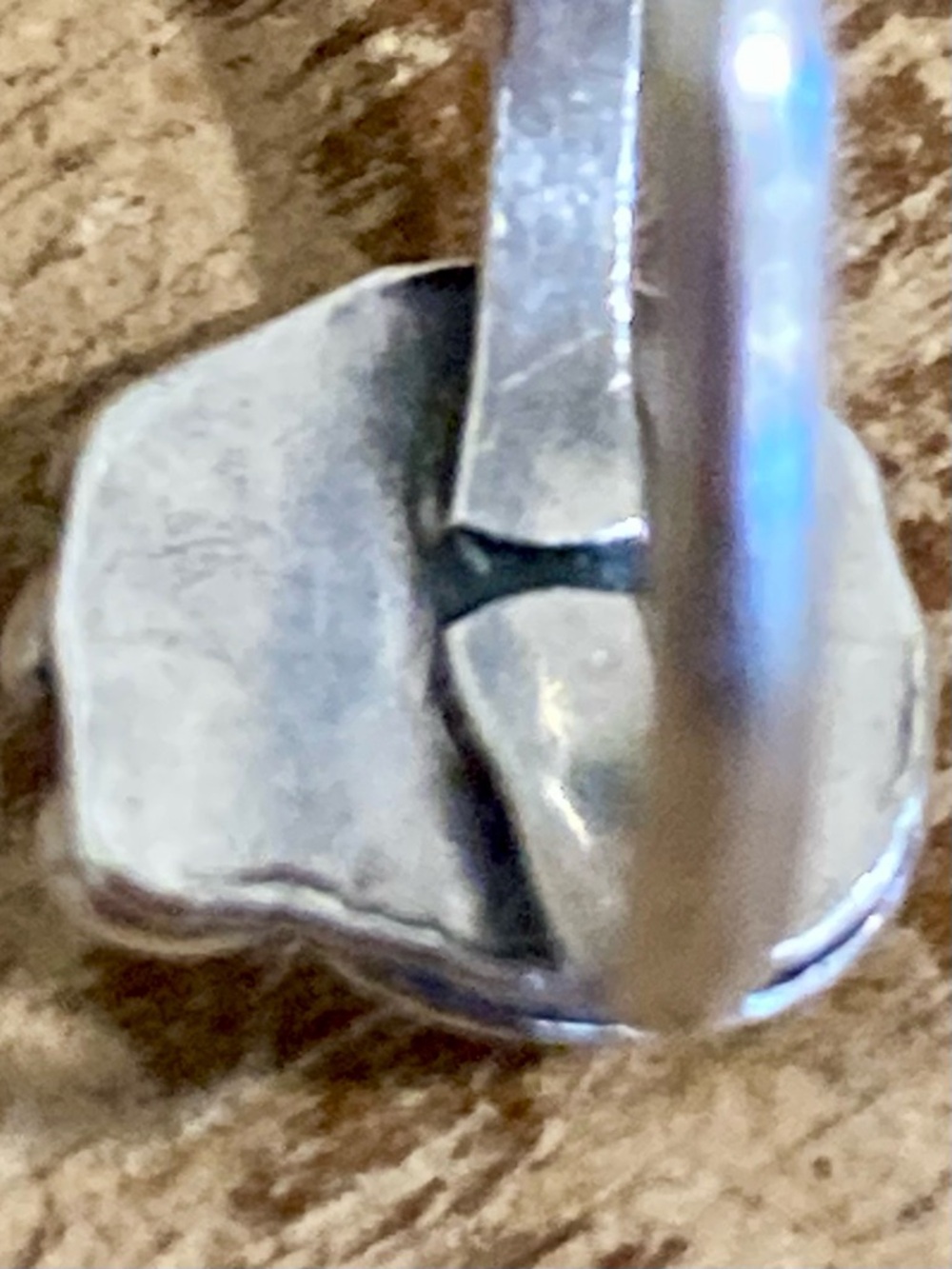 Super Tiny Silver Tone Ring with Turquoise Colored Center • Size 2.25 - Picture 10 of 16